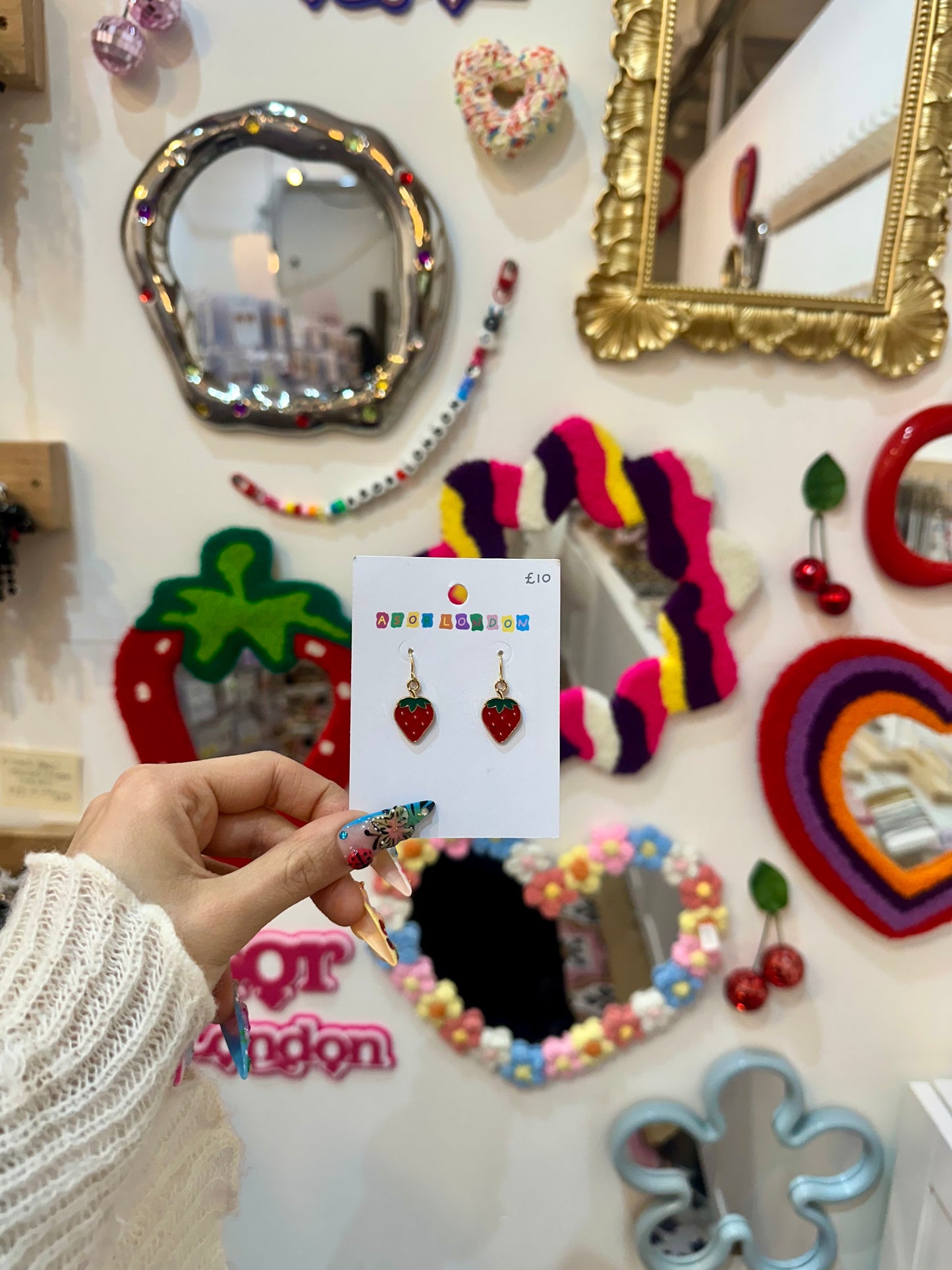 Strawberry Enamel Earrings - Style 2