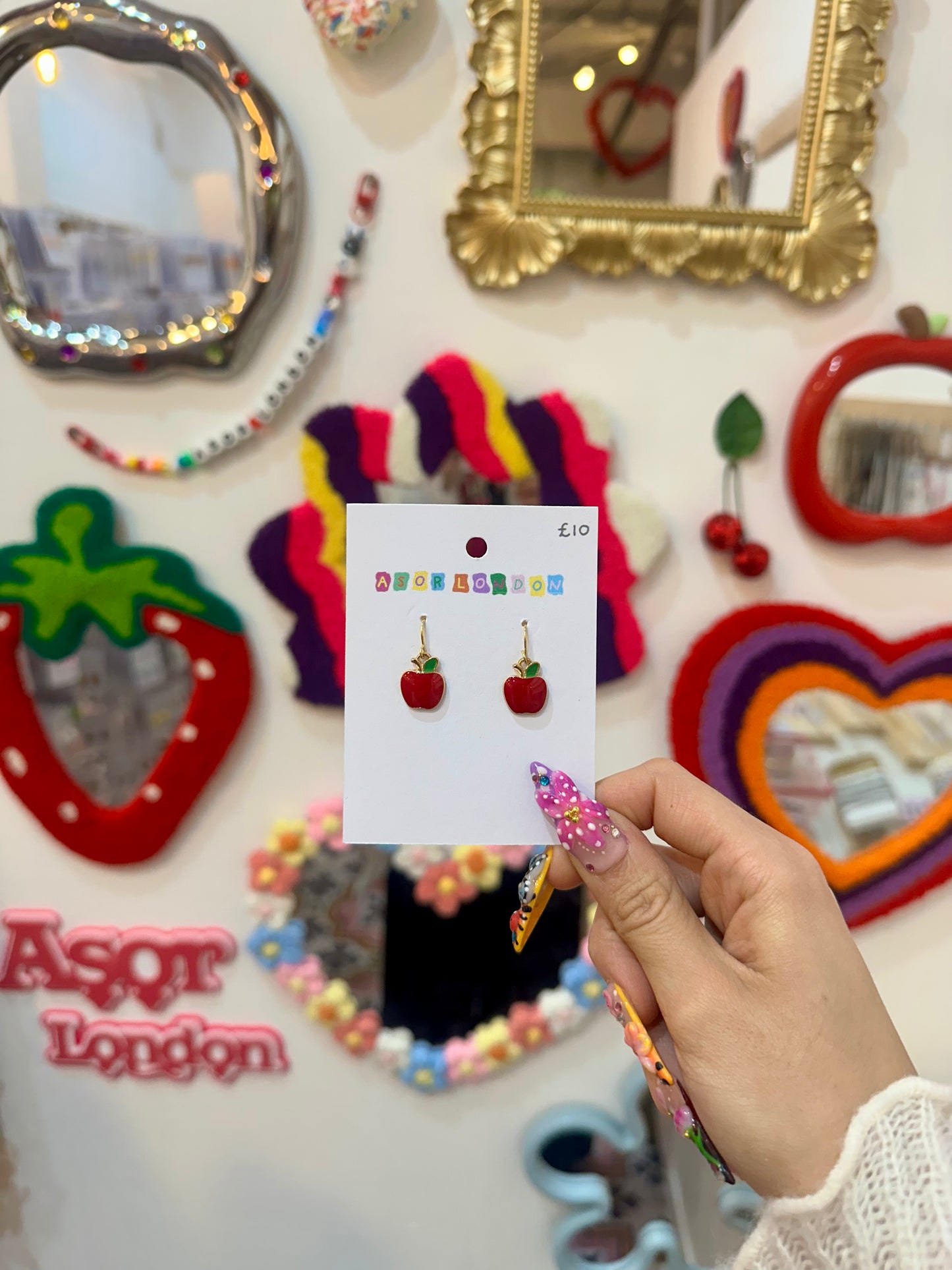 Red Apple Enamel Earrings