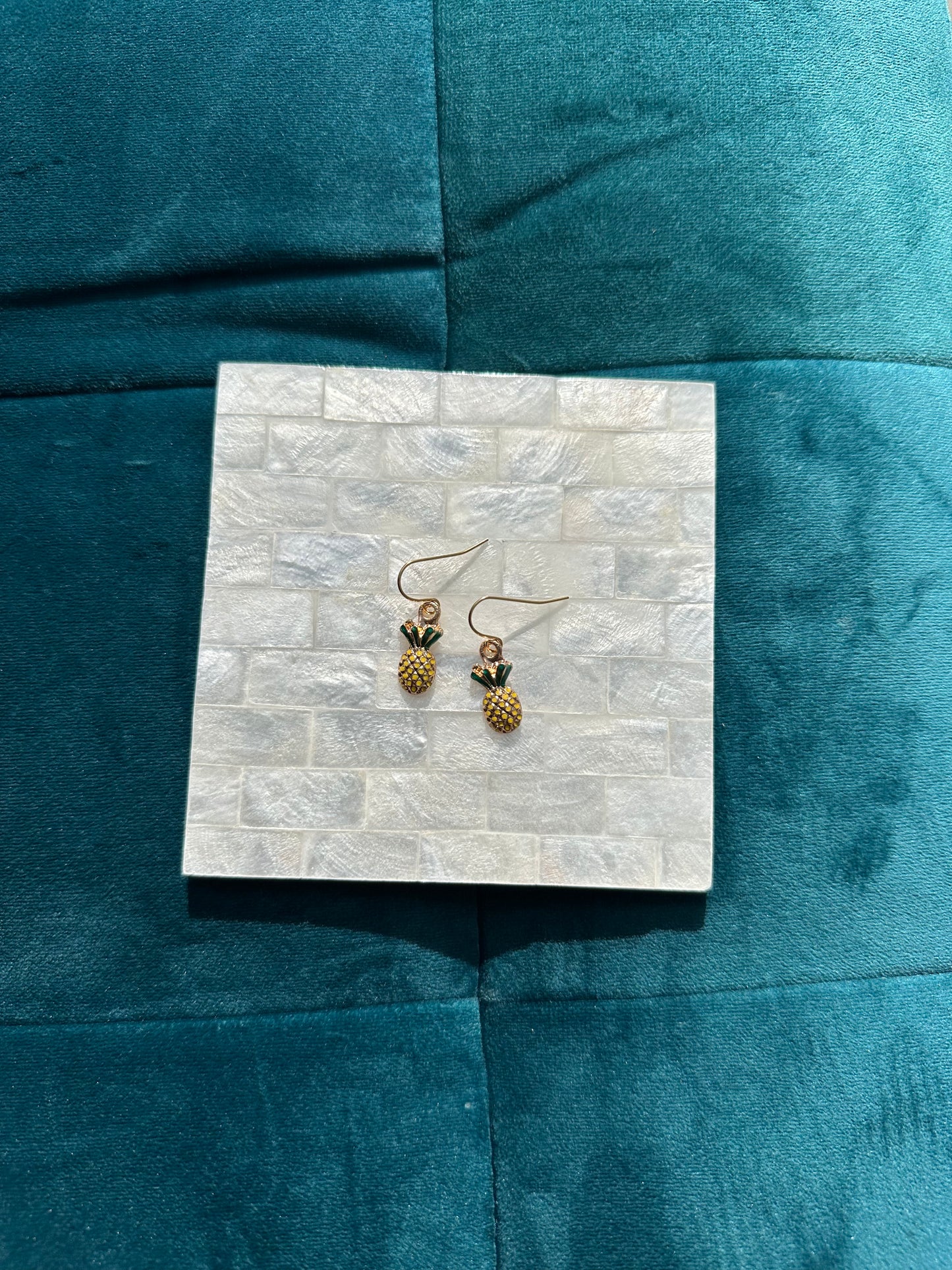 Pineapple Enamel Earrings