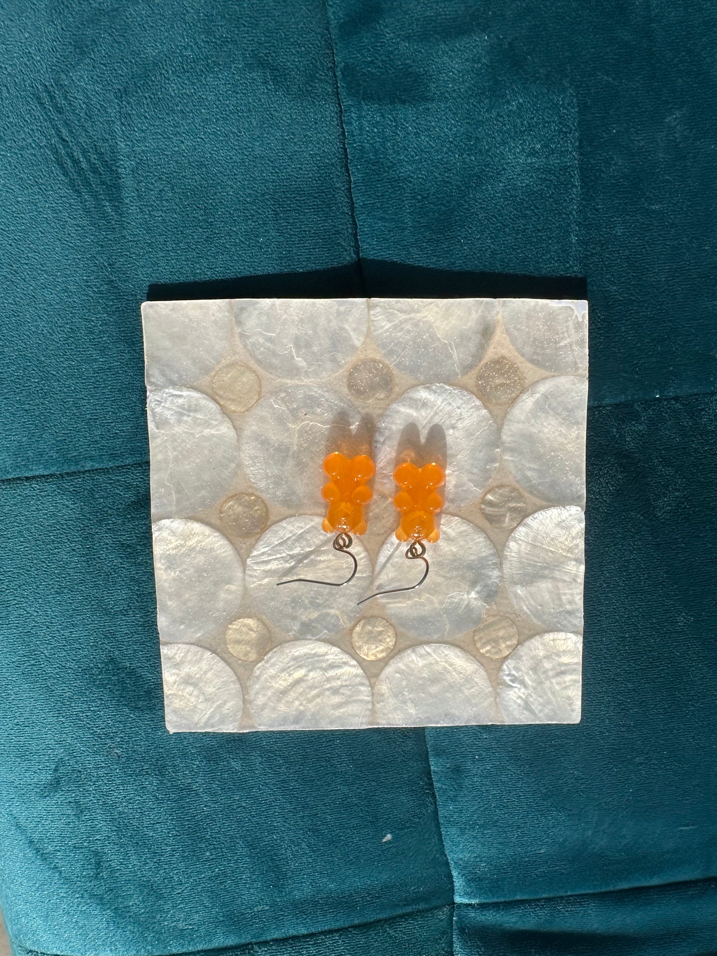 Orange Gummy Bear Earrings