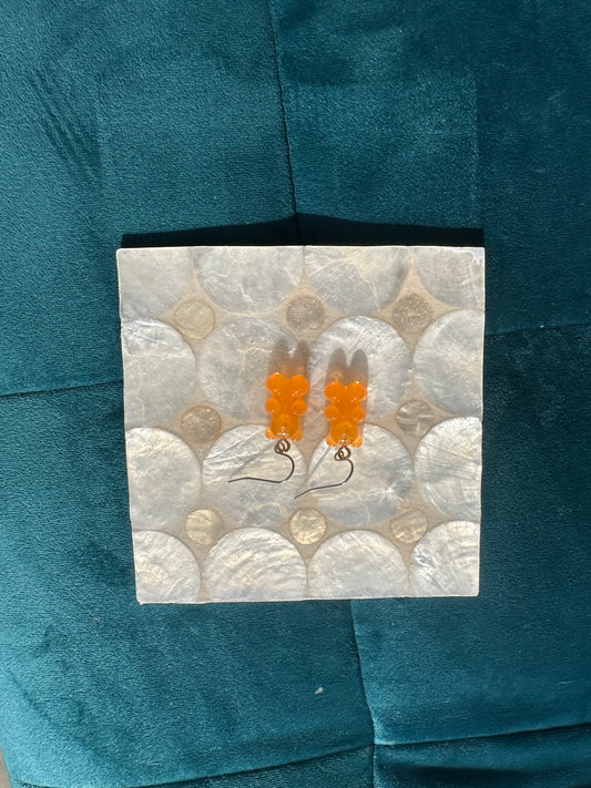 Orange Gummy Bear Earrings