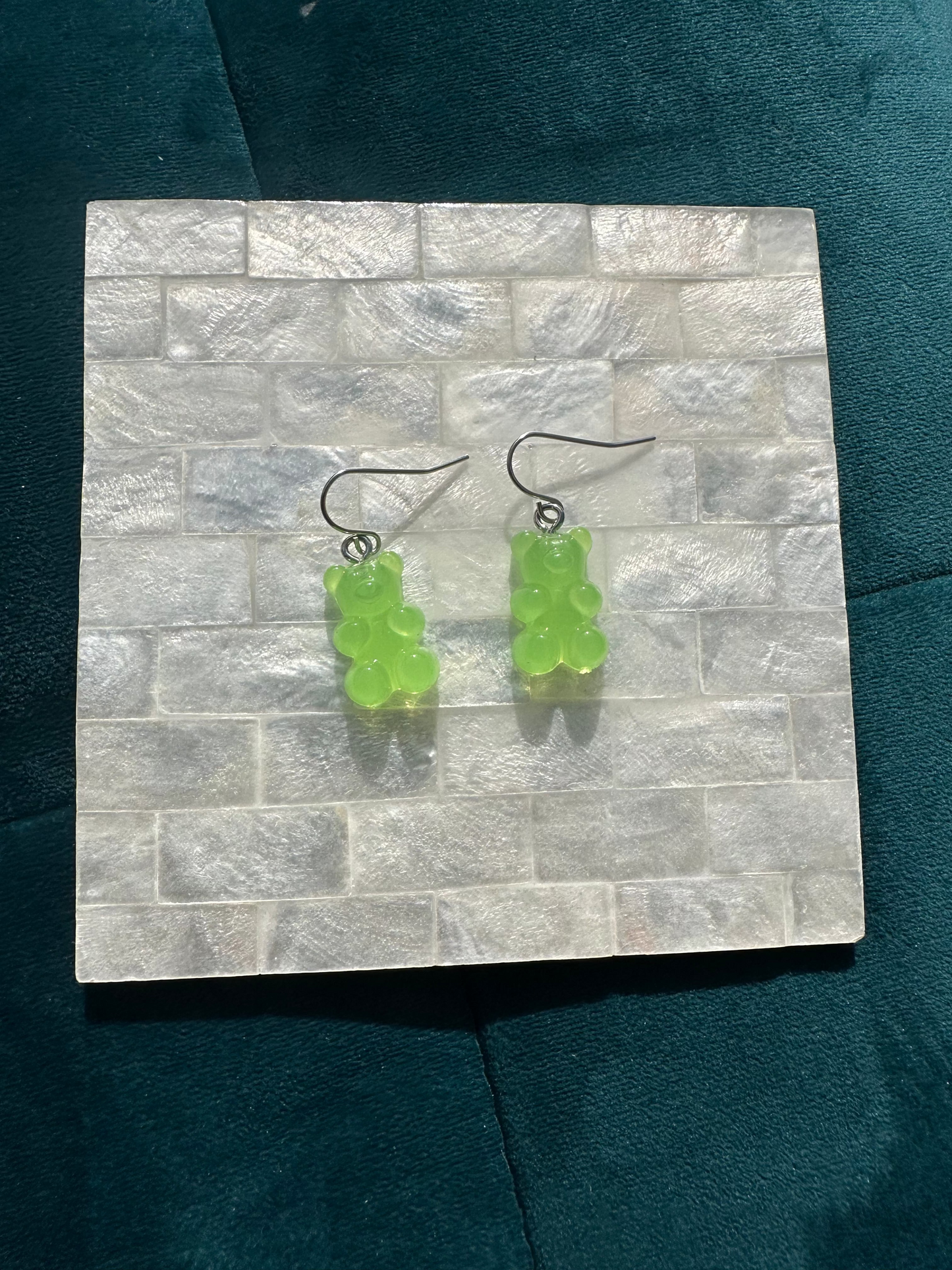 Green Gummy Bear Earrings
