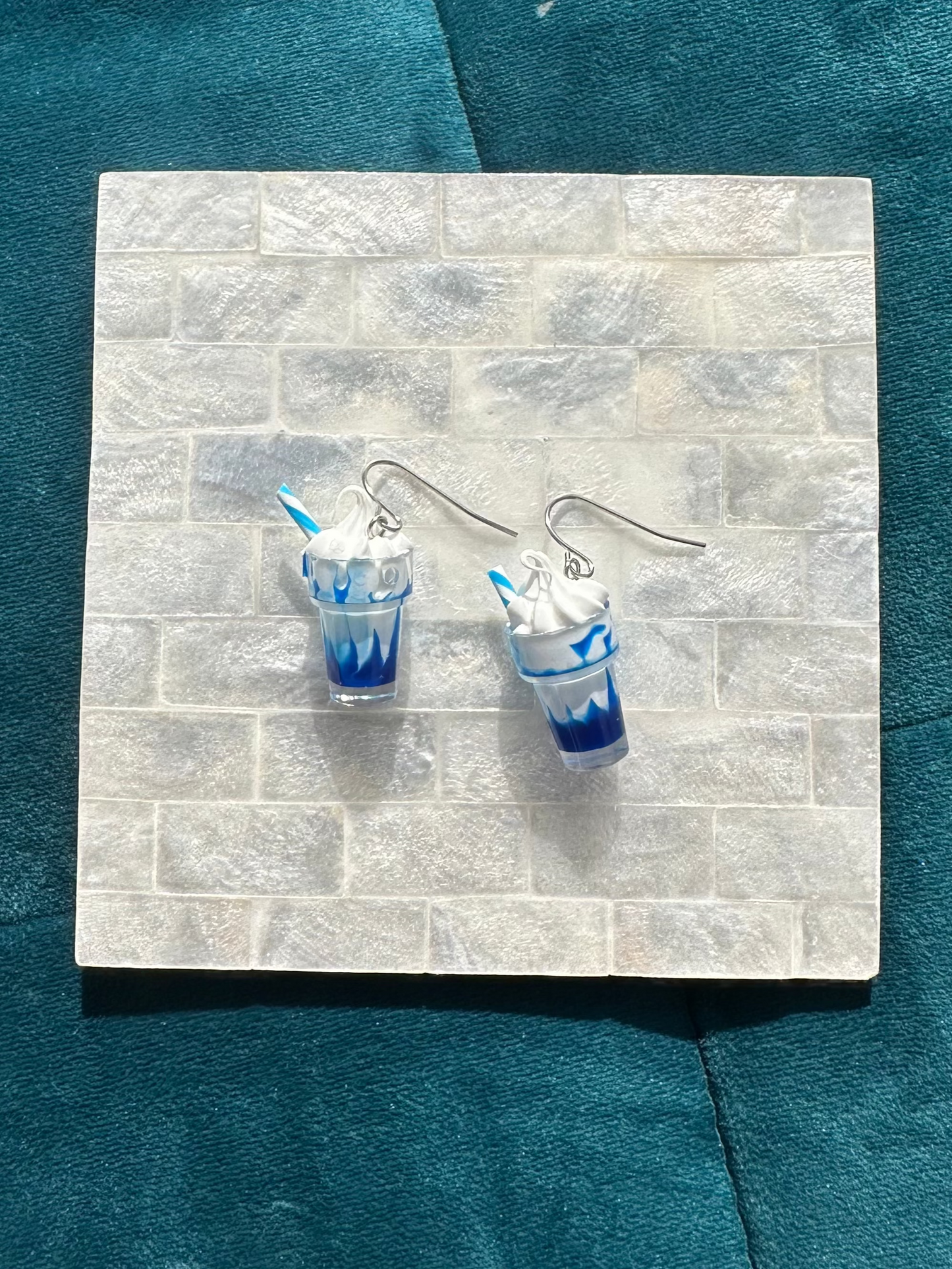 Blue Sundae Milkshake Earrings