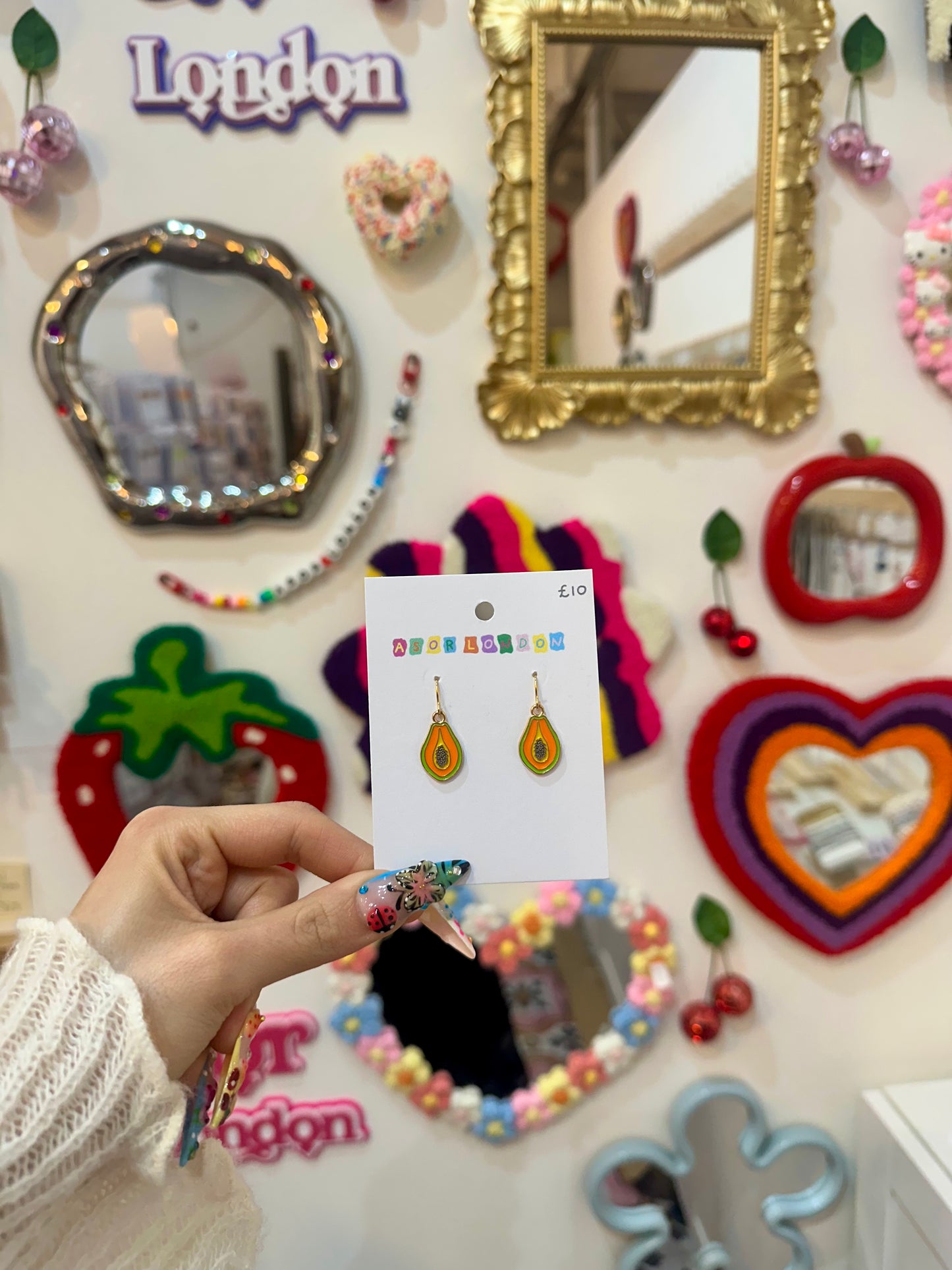 Papaya Enamel Earrings