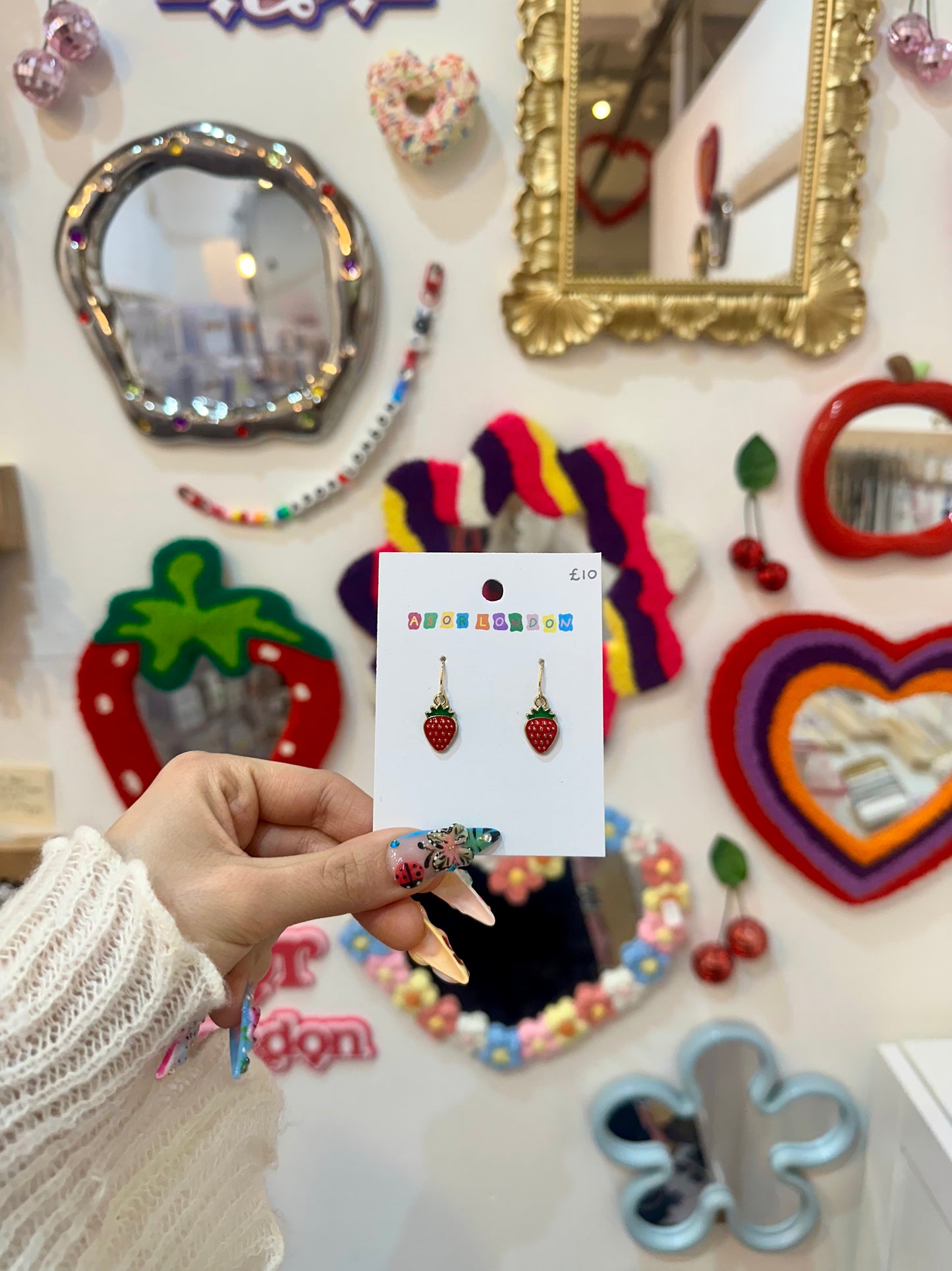 Strawberry Enamel Earrings