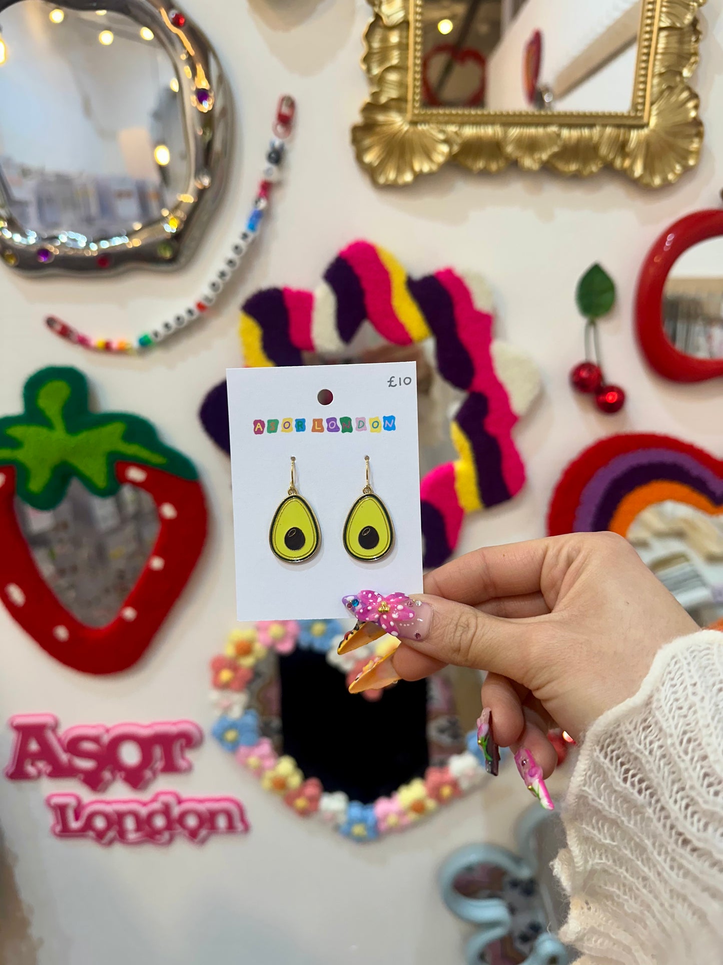 Avocado Enamel Earrings