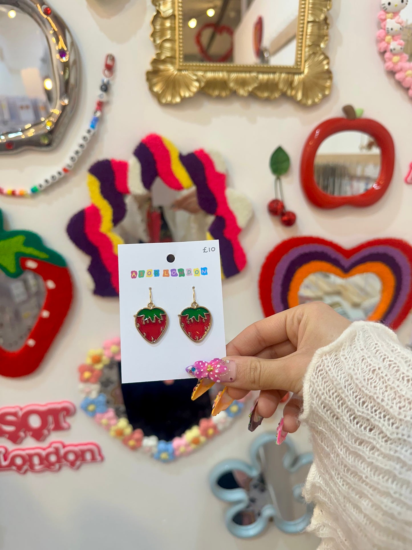 Strawberry Enamel Earrings